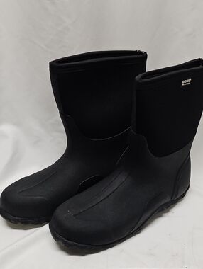 Bogs Men's Black Waterproof Mid-Calf Rain & Snow Boots